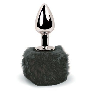 Анальна пробка FeelzToys - Bunny Tails Butt Plug Black SO5063 фото - купити в секс-шопі Чорний Кролик