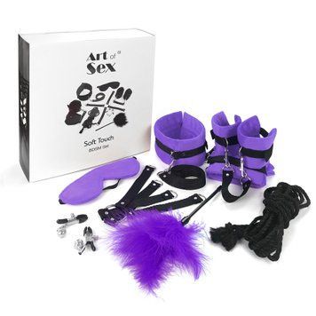 BDSM-набір Art of Sex &ndash; Soft Touch BDSM Set, фіолетовий, 9 предметів SO6600 фото - купити в секс-шопі Чорний Кролик