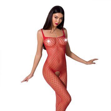 Бодістокінг Passion BS071 red, комбінезон на бретелях PBS071R фото - купити в секс-шопі Чорний Кролик