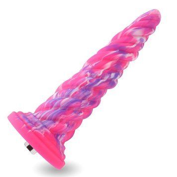 Фантазійний фалоімітатор 10.12&Prime; для секс-машин Hismith Silicone Dildo rose Monster Series, KlicLok SO6215 фото - купити в секс-шопі Чорний Кролик