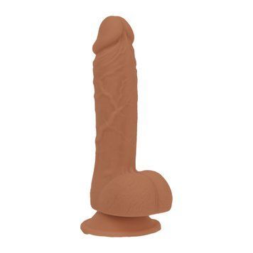 Фалоімітатор ADDICTION Steven 7.5" Silicone Dong Caramel, віброкуля в подарунок SX3155 фото - купити в секс-шопі Чорний Кролик