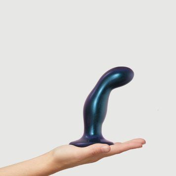 Дилдо Strap-On-Me DILDO PLUG SNAKY METALLIC BLUE, розмір M, діаметр 4 см, ввідна довжина 15,3 см SO6825 фото - купити в секс-шопі Чорний Кролик