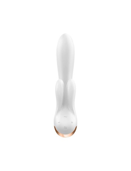 Смарт вібратор-кролик із подвійним відростком Satisfyer Double Flex White SO6095 фото - купити в секс-шопі Чорний Кролик