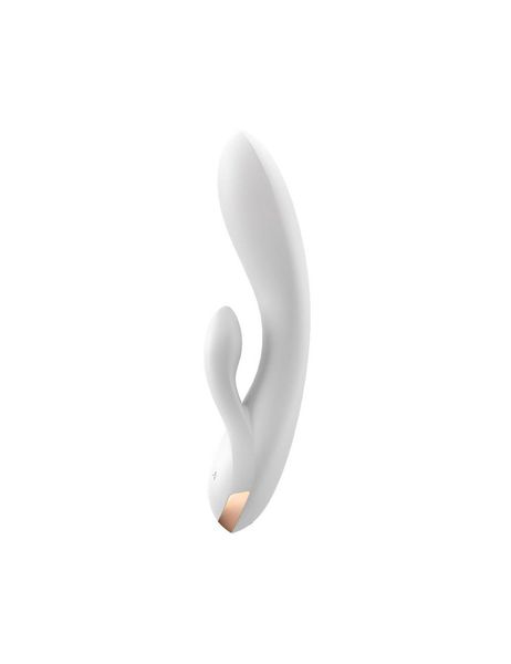 Смарт вібратор-кролик із подвійним відростком Satisfyer Double Flex White SO6095 фото - купити в секс-шопі Чорний Кролик