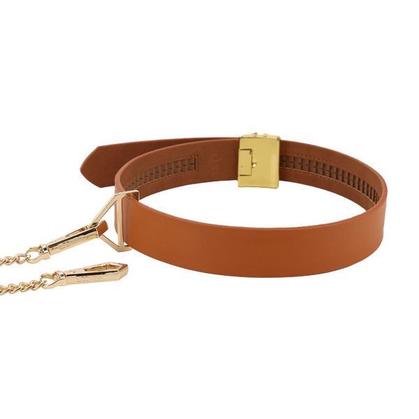 БДСМ-набір LOCKINK Bondage & Restraint Set, коричневий, натуральна шкіра, фіксатори, маска, кляп SX0822 фото - купити в секс-шопі Чорний Кролик
