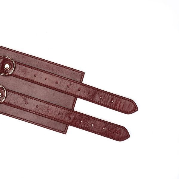 Шкіряний пояс для бондажу Liebe Seele Wine Red Waist Cuff, L Size SO9462 фото - купити в секс-шопі Чорний Кролик