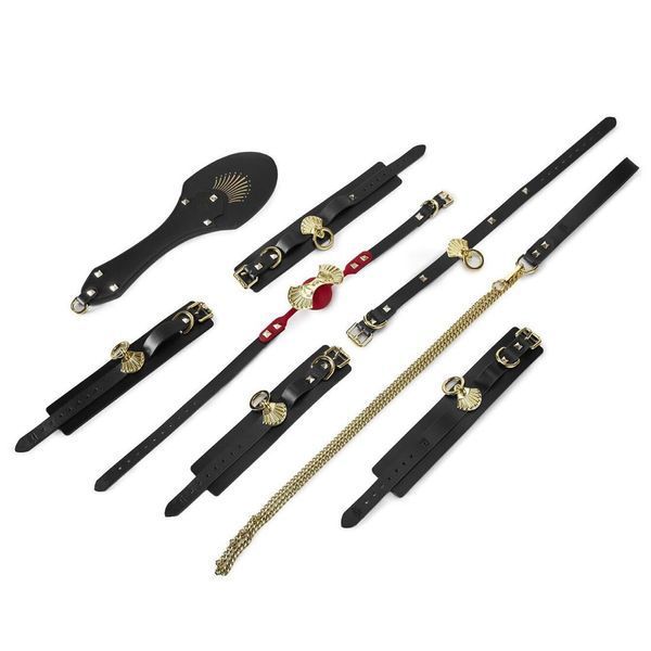 Розкішний набір для BDSM Zalo Bondage Play Kit, 10 аксесуарів у кейсі, шкіра, кристал Swarovski SO8227 фото - купити в секс-шопі Чорний Кролик