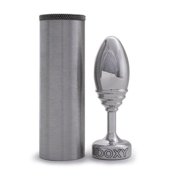 Металева анальна пробка DOXY Butt Plug RIBBED, ребриста, діаметр 3,3 см SO8031 фото - купити в секс-шопі Чорний Кролик