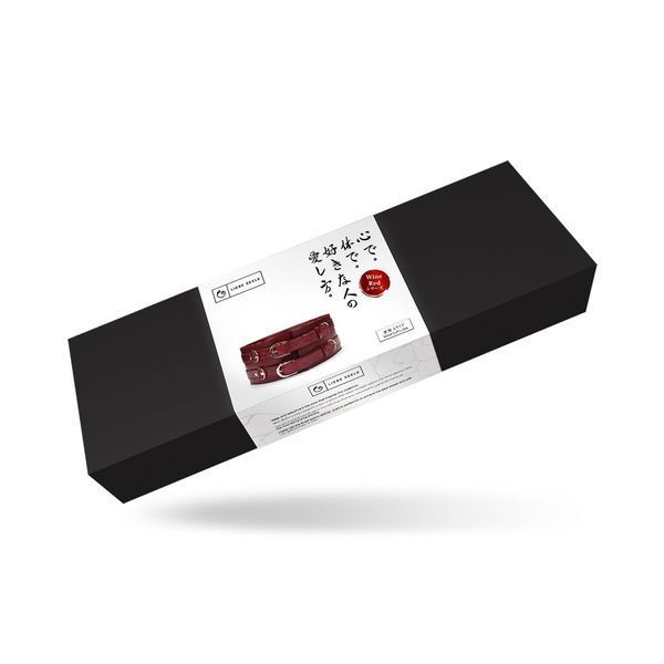Шкіряний пояс для бондажу Liebe Seele Wine Red Waist Cuff, L Size SO9462 фото - купити в секс-шопі Чорний Кролик
