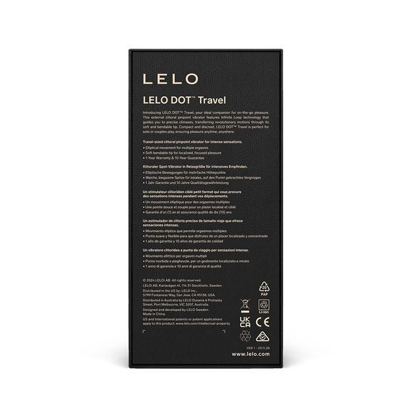 Кліторальний вібратор LELO DOT Travel Purple, точкова стимуляція, 8 режимів SX2552 фото - купити в секс-шопі Чорний Кролик