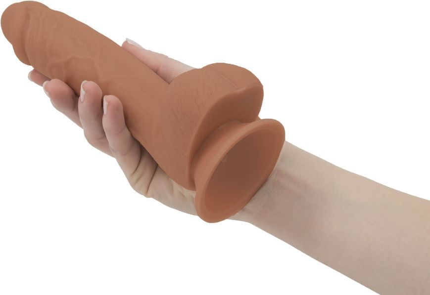 Фалоімітатор ADDICTION Steven 7.5" Silicone Dong Caramel, віброкуля в подарунок SX3155 фото - купити в секс-шопі Чорний Кролик