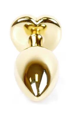 Анальний затор Boss Series - Jewellery Gold Heart PLUG Clear S, BS6400039 BS6400039 фото - купити в секс-шопі Чорний Кролик