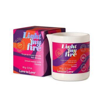 Масажна свічка Love To Love LIGHT MY FIRE Coconut (65 мл) SX2283 фото - купити в секс-шопі Чорний Кролик