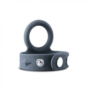 Подвійне ерекційне кільце Boners Cock & Ball Strap S/M, регулювання діаметра, 3,5&ndash;5,5 см SO8857 фото - купити в секс-шопі Чорний Кролик