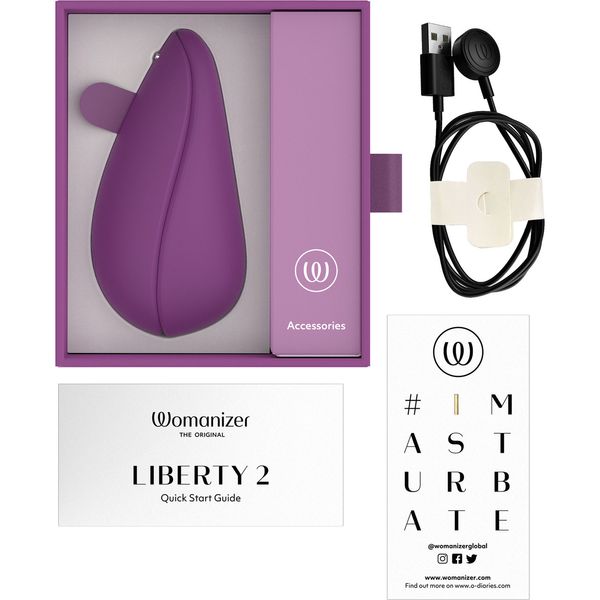 Вакуумний стимулятор Womanizer Liberty 2 (Purple) 400950 фото - купити в секс-шопі Чорний Кролик