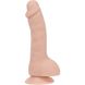 Вигнутий фалоімітатор на присосці ADDICTION — BRAD 7,5″ Dildo With Balls, Beige SO5584 фото 1