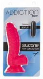 Ребристий фалоімітатор на присосці ADDICTION &mdash; Tom 7&Prime; Dildo With Balls &mdash; Pink, віброкуля в подарунок SO5585 фото - купити в секс-шопі Чорний Кролик