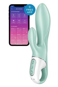 Смарт вібратор-кролик Satisfyer Air Pump Bunny 5+, надувається SO6718 фото - купити в секс-шопі Чорний Кролик