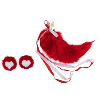 Анальна пробка з хвостом лисиці LOCKINK SEVANDA Red Vixen Set with Pear-shape Plug SX0907 фото - купити в секс-шопі Чорний Кролик