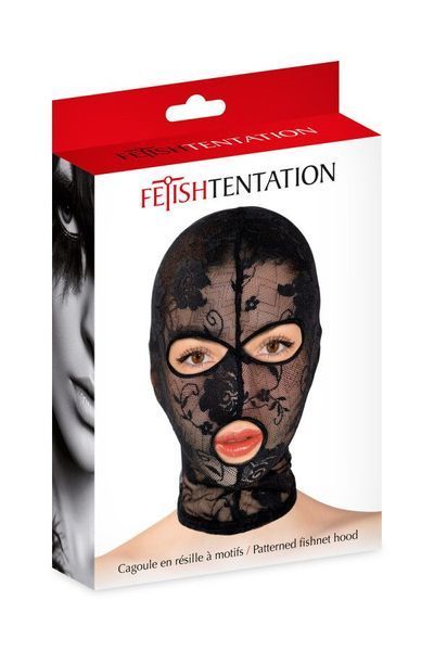 Капюшон Fetish Tentation Patterned Fishnet Hood, ажурна сітка SX1373 фото - купити в секс-шопі Чорний Кролик