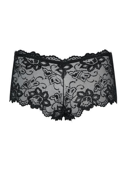 Трусики-шортики Obsessive Idillia shorties, L/XL, чорні, мереживні, з низькою посадкою SX1200 фото - купити в секс-шопі Чорний Кролик