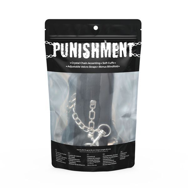 Наручники Punishment - Crystal Detail Handcuffs - Black SX2227 фото - купити в секс-шопі Чорний Кролик
