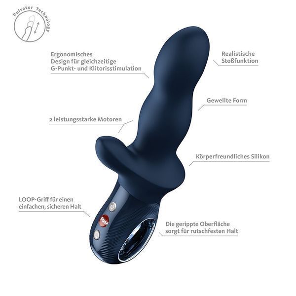 Пульсатор Fun Factory Bi Stronic Crave Nightblue SX4312 фото - купити в секс-шопі Чорний Кролик