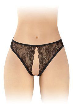 Трусики з відкритим доступом Fashion Secret Victoria Black, мереживо SX2606 фото - купити в секс-шопі Чорний Кролик