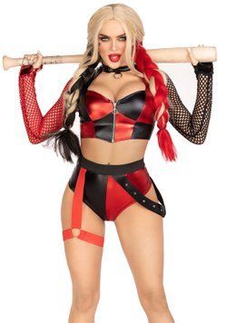 Еротичний костюм Leg Avenue Crime Spree Sweetie Costume L, топ, шорти SO9206 фото - купити в секс-шопі Чорний Кролик