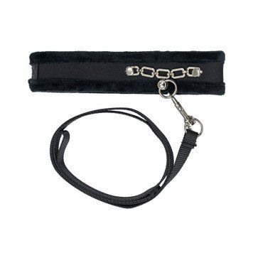 Нашийник із повідцем Punishment - Crystal Collar & Leash - Black SX2228 фото - купити в секс-шопі Чорний Кролик