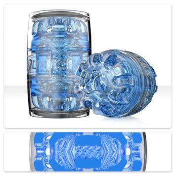 Мастурбатор Fleshlight Quickshot Turbo Blue Ice, компактний, чудово для пар і мінету SX0678 фото - купити в секс-шопі Чорний Кролик