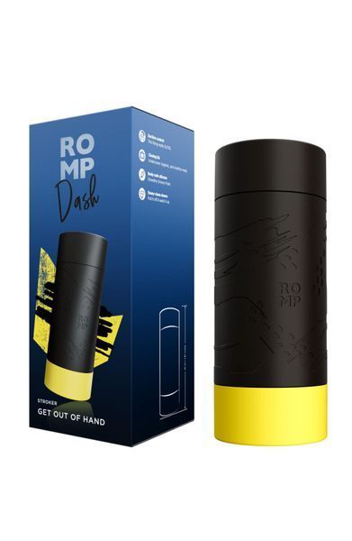 Мастурбатор з ефектом вакууму Romp Dash Black, багата текстура, багаторазовий SO8733 фото - купити в секс-шопі Чорний Кролик