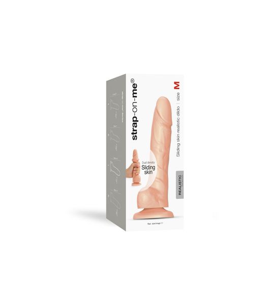 Реалістичний фалоімітатор Strap-On-Me Sliding Skin Realistic Dildo Vanille - M, ефект рухливої шкіри SO6253 фото - купити в секс-шопі Чорний Кролик