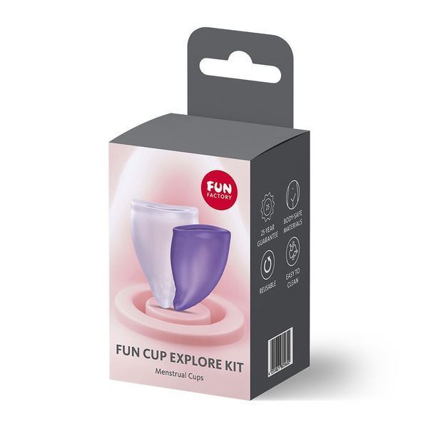Набір менструальних чаш Fun Factory FUN CUP EXPLORE KIT, 2 шт, Multicolored Violet, об&rsquo;єми 20 та 30 мл SX3680 фото - купити в секс-шопі Чорний Кролик