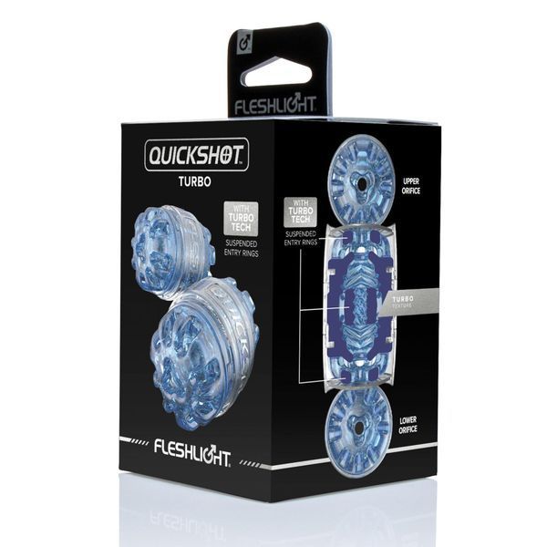 Мастурбатор Fleshlight Quickshot Turbo Blue Ice, компактний, чудово для пар і мінету SX0678 фото - купити в секс-шопі Чорний Кролик