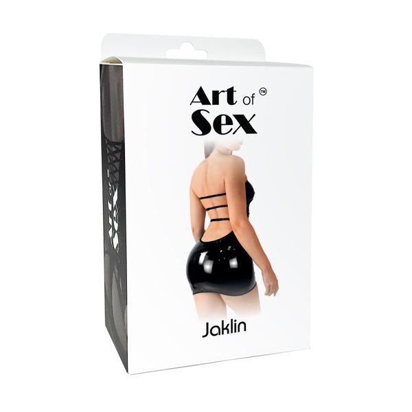 Сексуальна вінілова сукня Art of Sex - Jaklin, розмір XS-M, колір чорний SO7341 фото - купити в секс-шопі Чорний Кролик