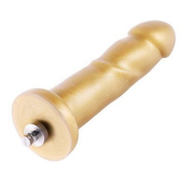 Золотий фалоімітатор Hismith 6.8&Prime; Golden Silicone Dildo, система KlicLok SO6202 фото - купити в секс-шопі Чорний Кролик