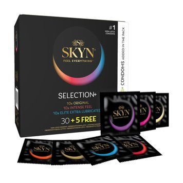 Безлатексні преміум-презервативи SKYN Selection: Original+Intense Feel+Elite Extra Lubricated, 35 шт SX2392 фото - купити в секс-шопі Чорний Кролик