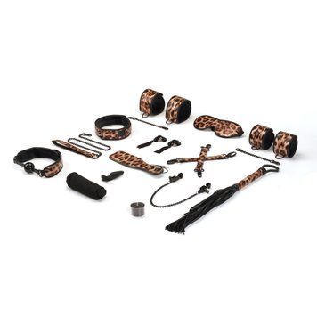 БДСМ-набір Liebe Seele Leopard Print 13pcs set, 13 предметів SO9506 фото - купити в секс-шопі Чорний Кролик