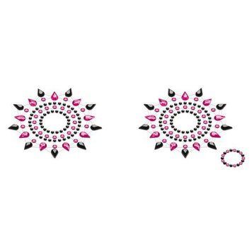 Пестіс з кристалів Petits Joujoux Gloria set of 2 - Black/Pink, прикраса на груди SO3138 фото - купити в секс-шопі Чорний Кролик