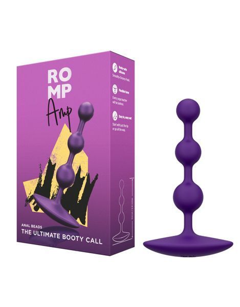 Анальне намисто Romp Amp Dark Purple, силікон, макс. діаметр 2,6 см SO8736 фото - купити в секс-шопі Чорний Кролик