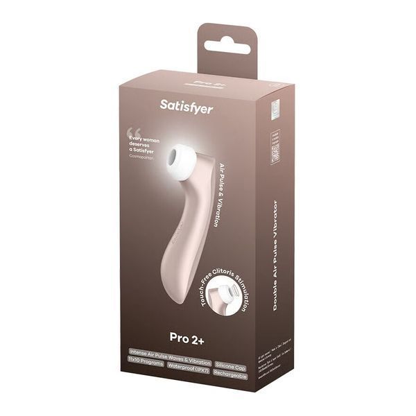 Вакуумний кліторальний стимулятор Satisfyer Pro 2+ Vibration з вібрацією SO2303 фото - купити в секс-шопі Чорний Кролик