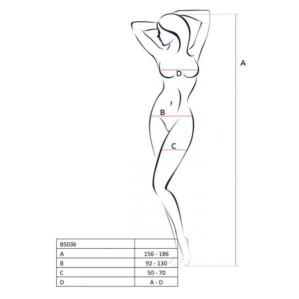 Бодістокінг Passion BS036 white, комбінезон, лямки через одне плече PBS036W фото - купити в секс-шопі Чорний Кролик
