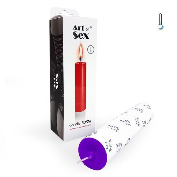 Фіолетова свічка воскова Art of Sex size M 15 см низькотемпературна SO5958 фото - купити в секс-шопі Чорний Кролик