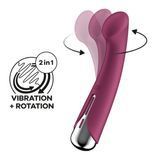 Вібратор з ротацією Satisfyer Spinning G-Spot 1 Red, плоский майданчик для стимуляції точки G SX0555 фото - купити в секс-шопі Чорний Кролик