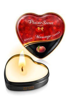 Масажна свічка-серце Plaisirs Secrets Peach (35 мл) SO1872 фото - купити в секс-шопі Чорний Кролик
