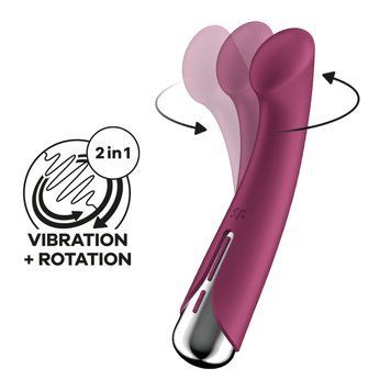 Вібратор з ротацією Satisfyer Spinning G-Spot 1 Red, плоский майданчик для стимуляції точки G SX0555 фото - купити в секс-шопі Чорний Кролик