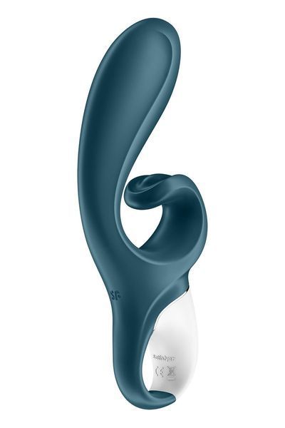 Смартвібратор-кролик Satisfyer Hug Me Bluegrey, 2 мотори, діаметр 4,2см, широка кліторальна частина SO6273 фото - купити в секс-шопі Чорний Кролик