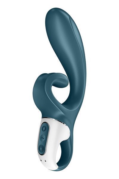 Смартвібратор-кролик Satisfyer Hug Me Bluegrey, 2 мотори, діаметр 4,2см, широка кліторальна частина SO6273 фото - купити в секс-шопі Чорний Кролик