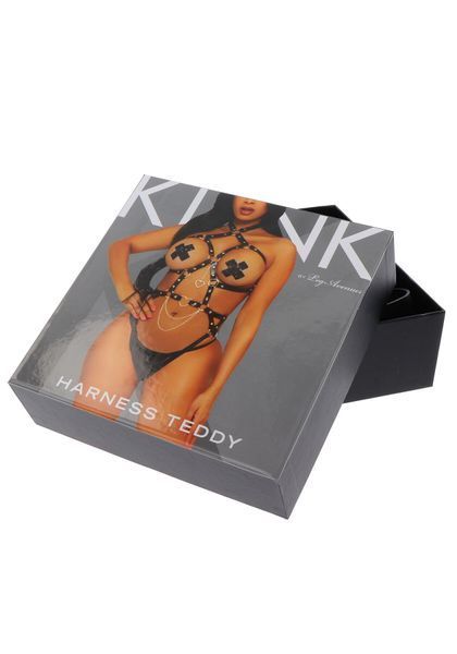 Leg Avenue Heart ring harness teddy Black M SO8564 фото - купити в секс-шопі Чорний Кролик